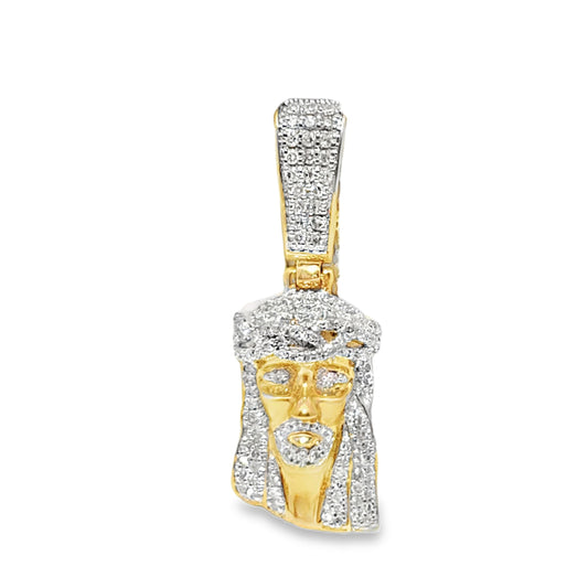 10K Yellow Gold 0.50 ctw Diamond Jesus Face Pendant | Faith & Spiritual Luxury | Jewelry Palace