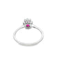 10K White Gold Oval Ruby & Diamond Ring 0.25 ctw