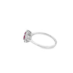10K White Gold Oval Ruby & Diamond Ring 0.25 ctw