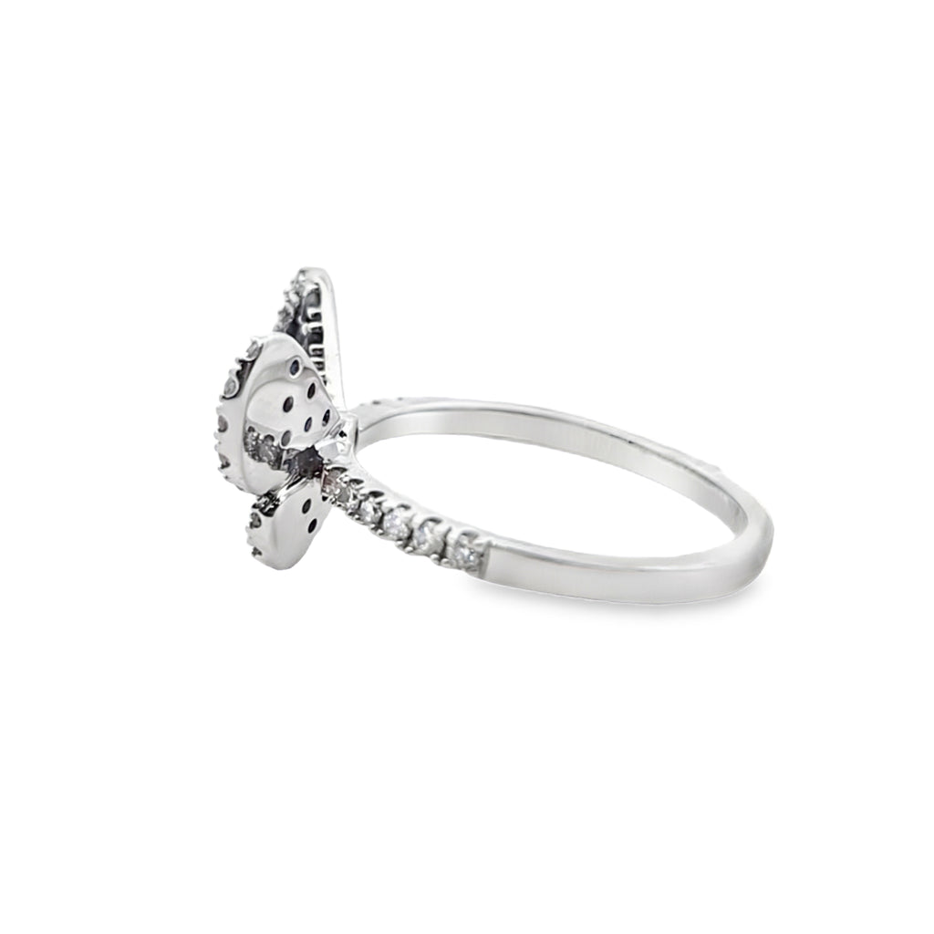 Butterfly Ring 0.33 ctw Diamond Natural Sapphire 10K White Gold