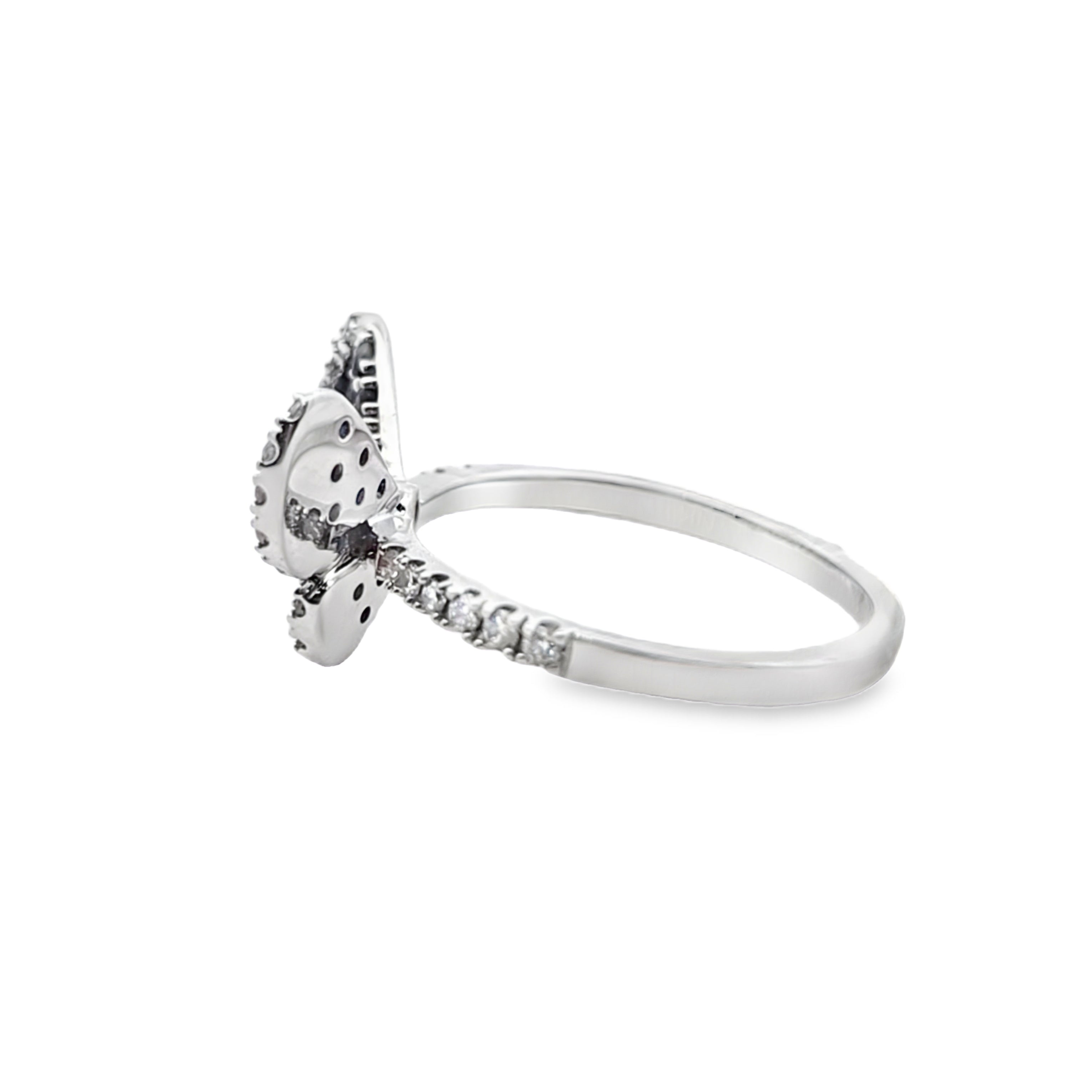 Butterfly Ring 0.33 ctw Diamond Natural Sapphire 10K White Gold