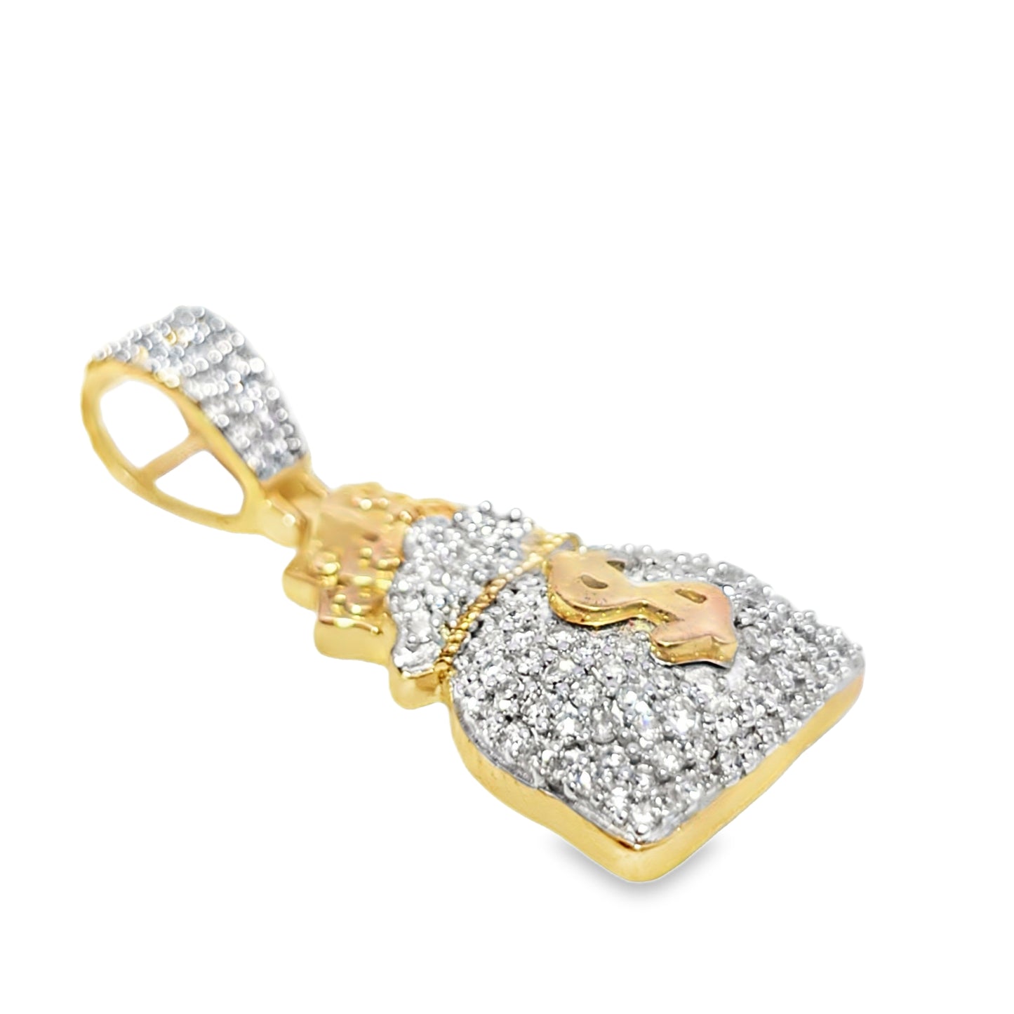 Money Bag Pendant 0.625 Ct. Diamond 10K Yellow Gold