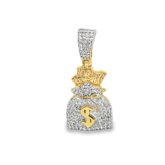 Money Bag Pendant 0.625 Ct. Diamond 10K Yellow Gold