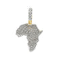 10k Yellow Gold Diamond Africa Map Pendant 5/8 ctw