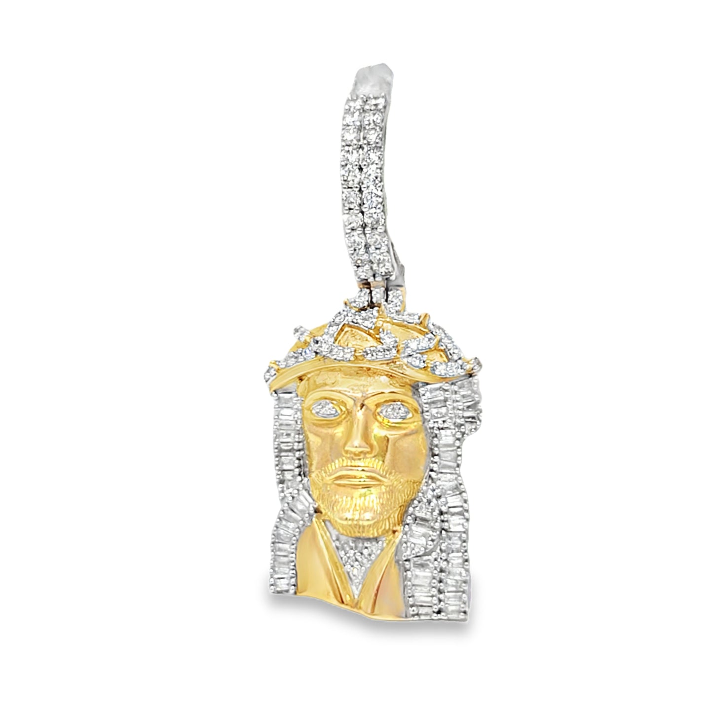 10K Yellow Gold 0.75 ctw Diamond Jesus Head Pendant | Faith & Luxury Statement Piece | Jewelry Palace