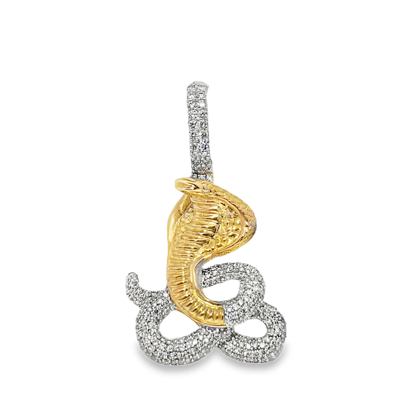 10k Yellow Gold Diamond Snake Pendant 1/5 ctw