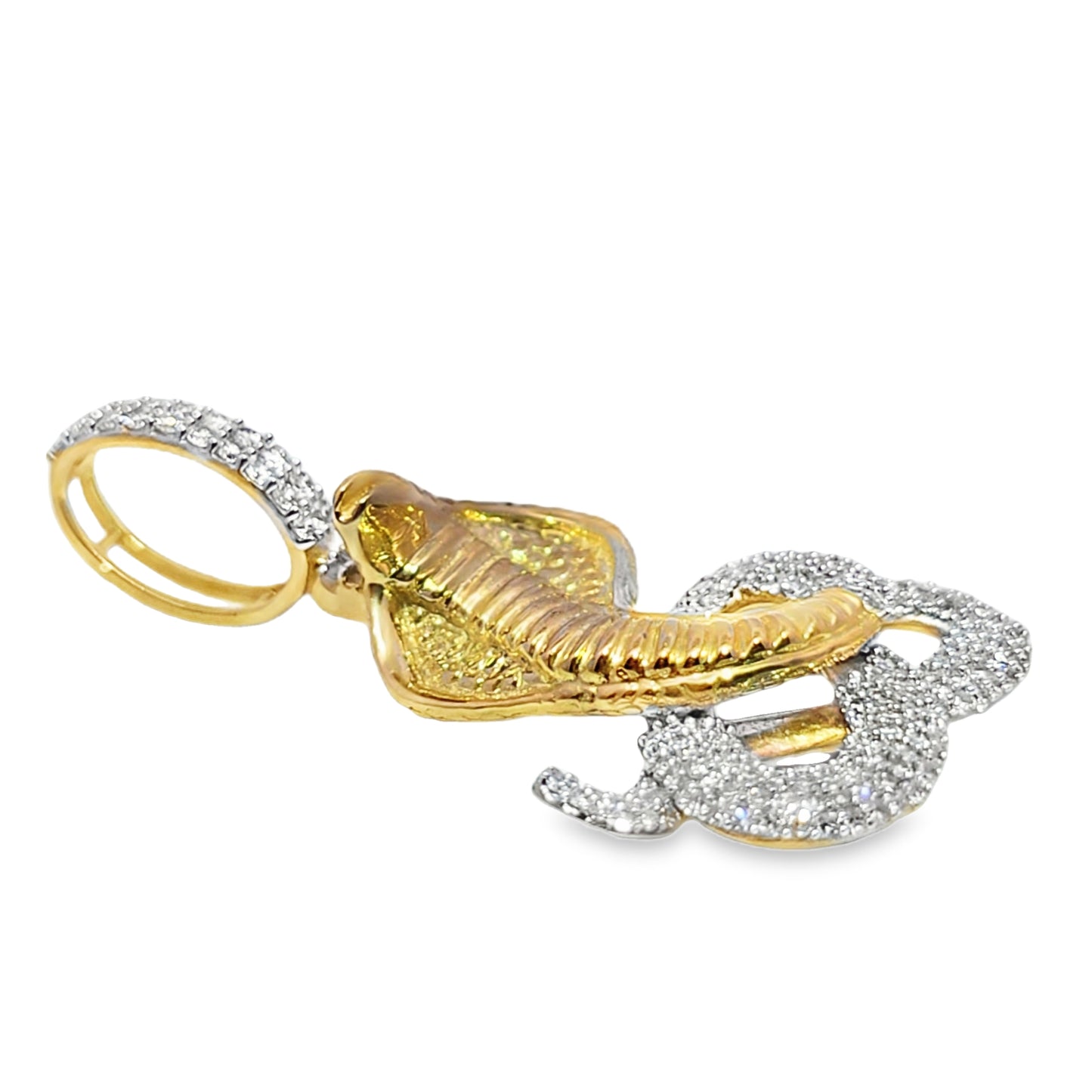 10k Yellow Gold Diamond Snake Pendant 1/5 ctw