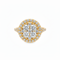 10K Yellow Gold Round Cut Diamond Halo Cluster Ring 2.02 ctw | Elegant Bridal & Fashion Jewelry – Jewelry Palace Lithonia GA