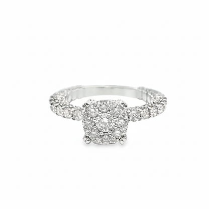 14K White Gold Halo Cluster Diamond Wedding Ring 2.75 ctw | Jewelry Palace Lithonia GA