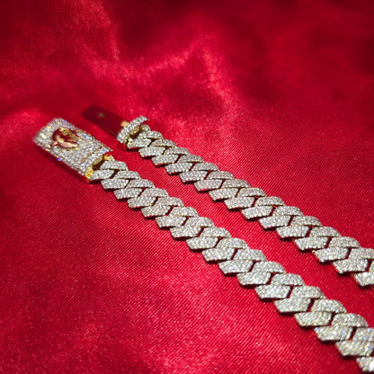 9mm Cuban Link in 10K Gold And Natural VS Diamonds