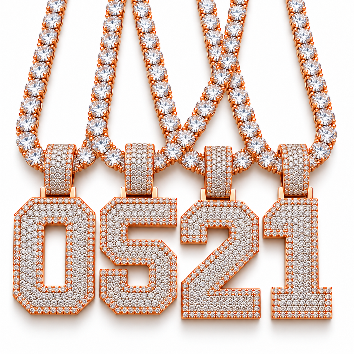 VVS 5mm Tennis Chain with any Number 0-9