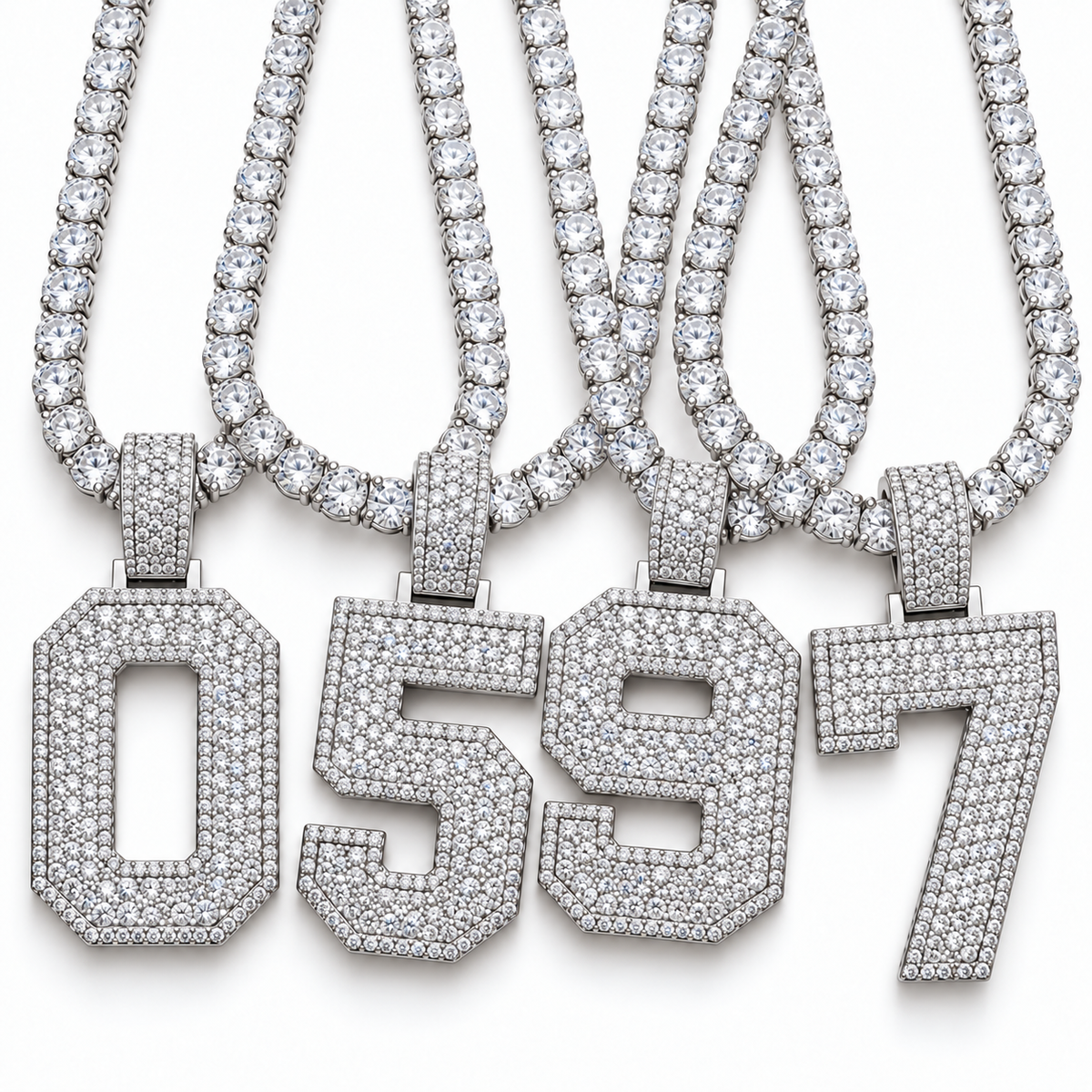VVS 5mm Tennis Chain with any Number 0-9