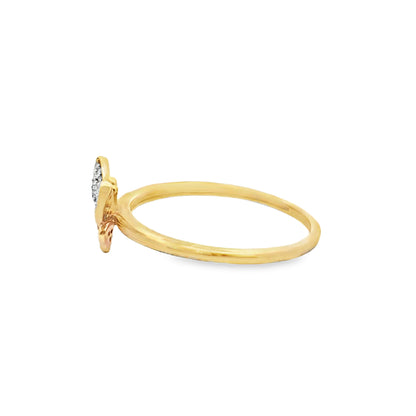 Elegant Butterfly Ring 0.05 ctw Diamond 10K Yellow Gold