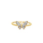 Elegant Butterfly Ring 0.05 ctw Diamond 10K Yellow Gold