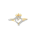 Heart Crown Ring 0.12 ctw Diamond 10K Yellow Gold
