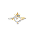 Heart Crown Ring 0.12 ctw Diamond 10K Yellow Gold