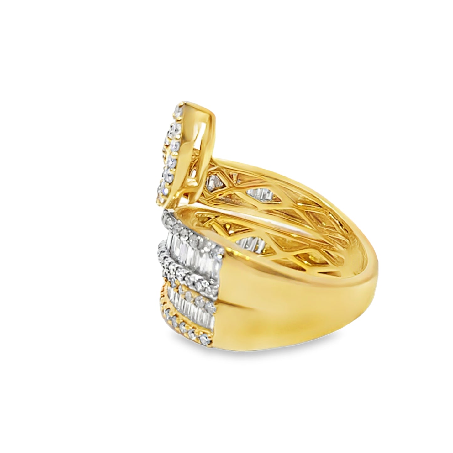 Crossover Band Ring 1.76 ctw Diamond 10K Yellow Gold