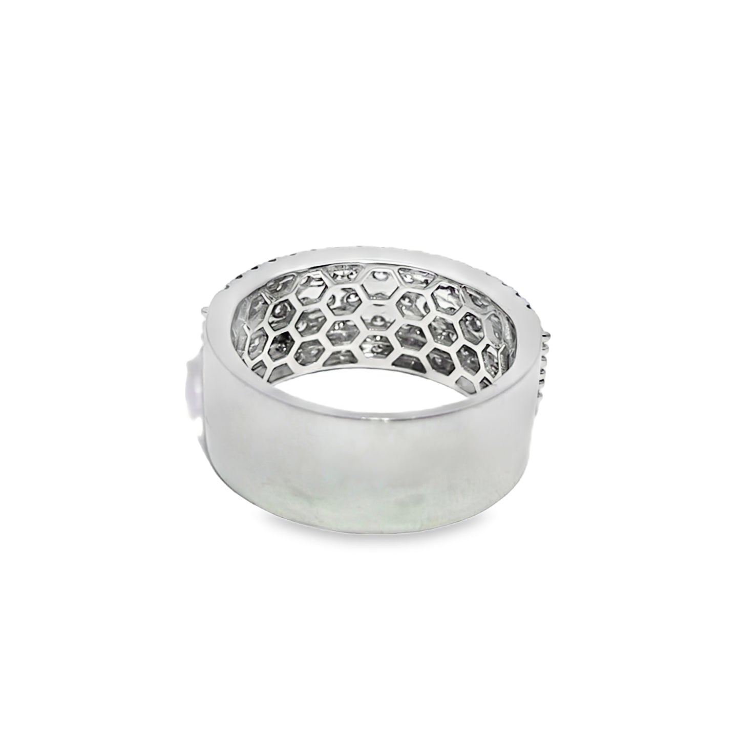 Mens Diamond Band 5 Row Stones 2.36 ctw Diamond 10K White Gold