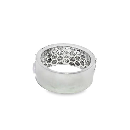 Mens Diamond Band 5 Row Stones 2.36 ctw Diamond 10K White Gold