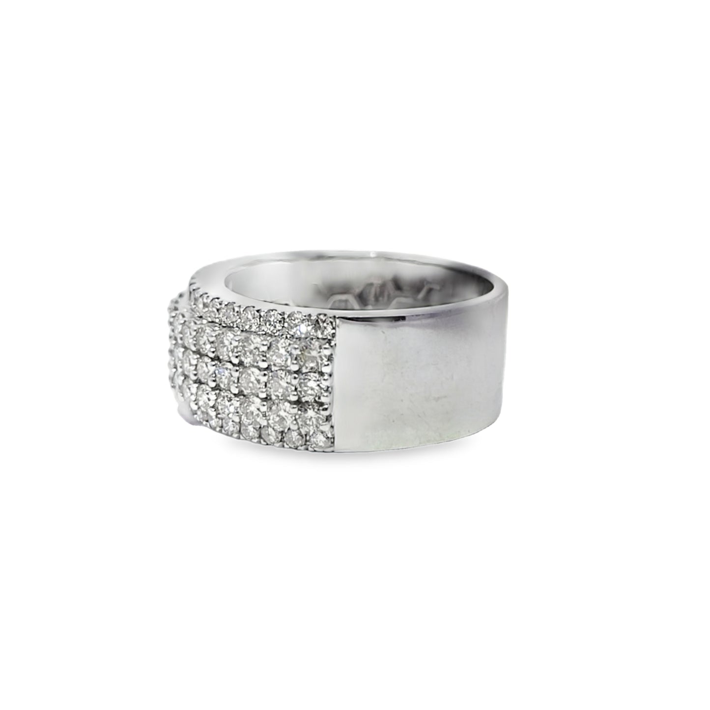 Mens Diamond Band 5 Row Stones 2.36 ctw Diamond 10K White Gold