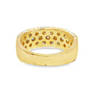 3 Row Pave Set Wedding Band 2.64 ctw Diamond 10K Yellow Gold