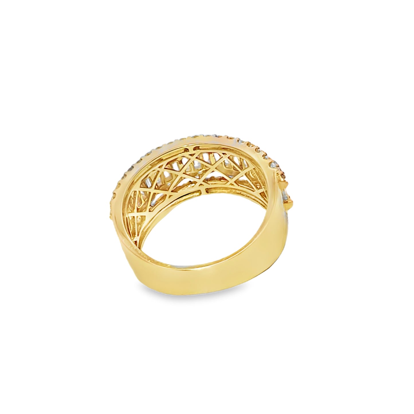 5 Row Mens Diamond Baguette Band 2.00 ctw Diamond 14K Yellow Gold