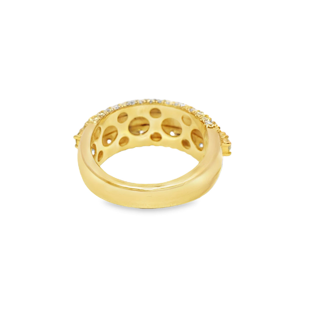 Mens Trendy Diamond Wedding Band 3.01 ctw Diamond 10K Yellow Gold