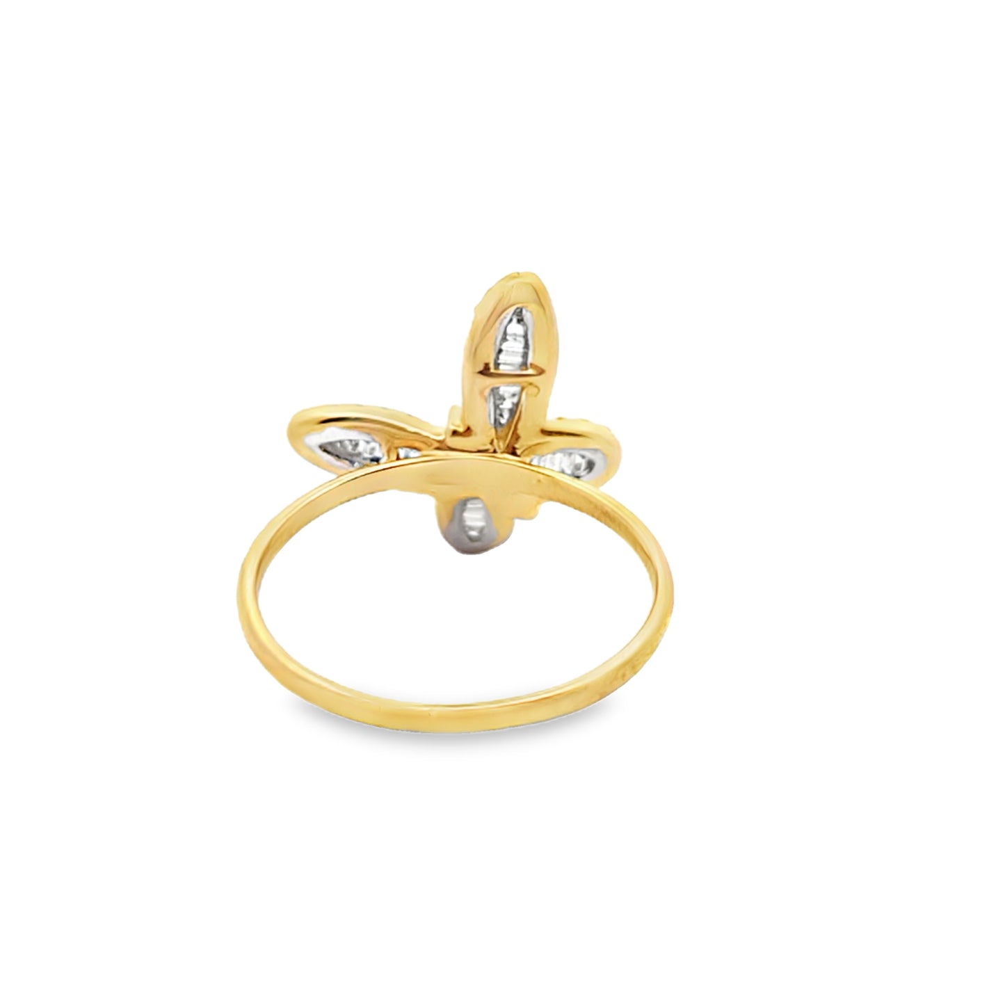 Butterfly Ring Baguette Set 0.33 ctw Diamond 10K Yellow Gold