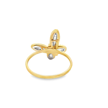 Butterfly Ring Baguette Set 0.33 ctw Diamond 10K Yellow Gold