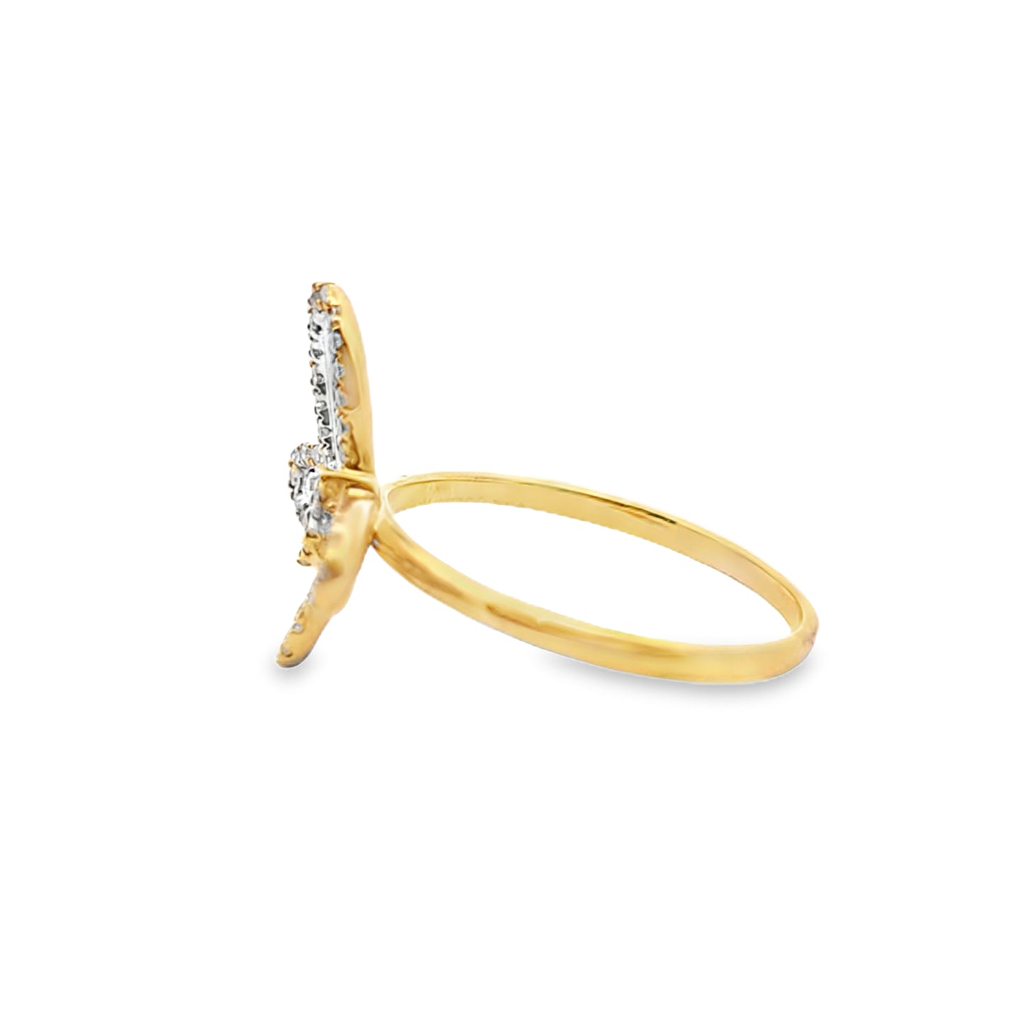 Butterfly Ring Baguette Set 0.33 ctw Diamond 10K Yellow Gold