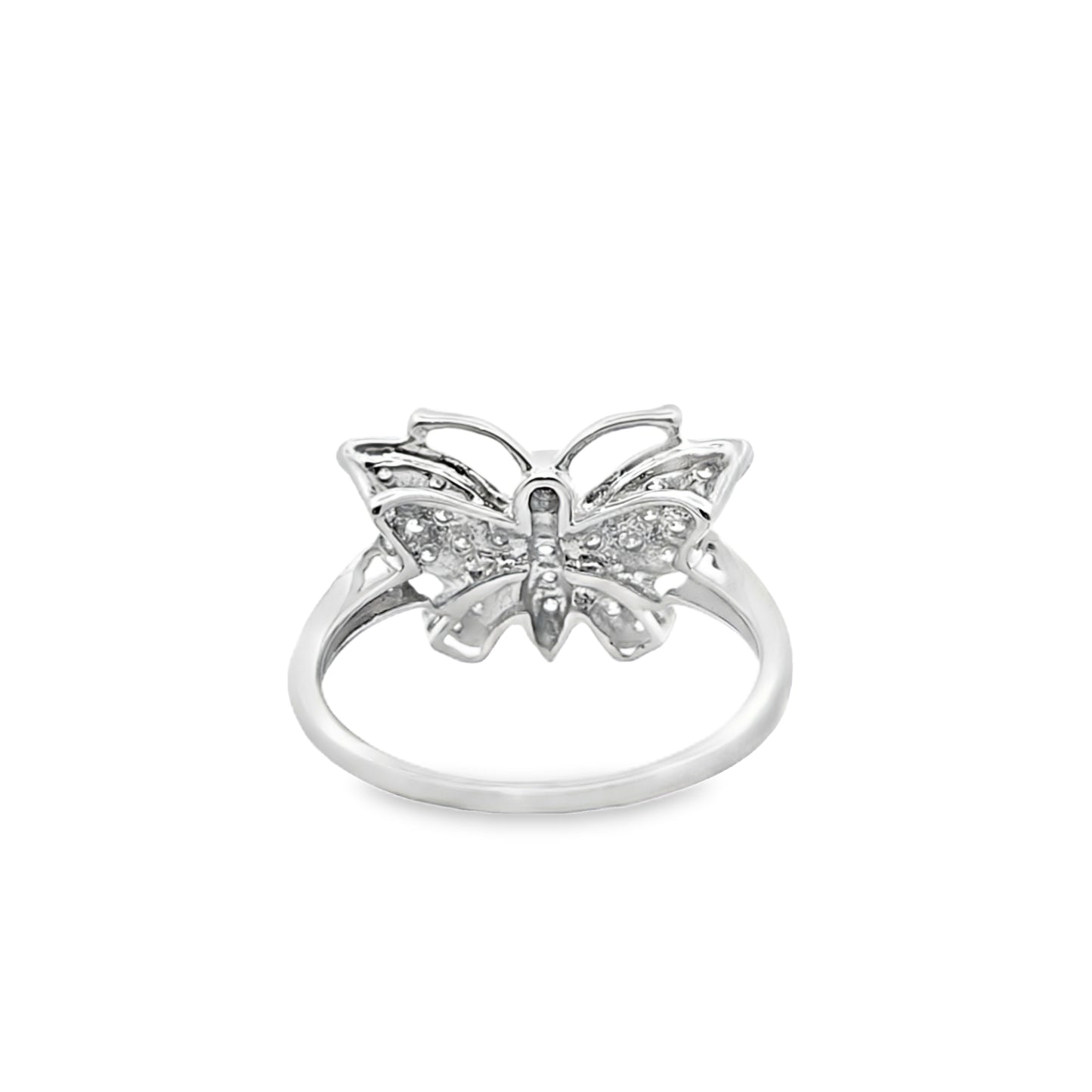 Sophisticated Butterfly Ring 0.27 ctw Diamond 10K White Gold