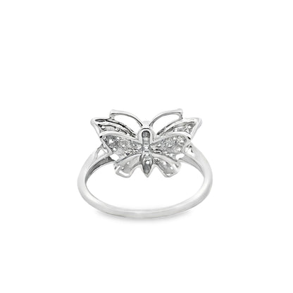 Sophisticated Butterfly Ring 0.27 ctw Diamond 10K White Gold