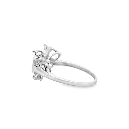 Sophisticated Butterfly Ring 0.27 ctw Diamond 10K White Gold