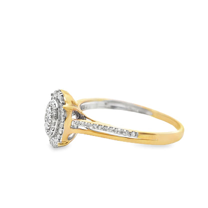 10K Yellow Gold Oval Cut Diamond Ring 0.25 ctw