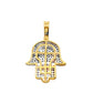 10K Yellow Gold Diamond Hamsa Hand Pendant 0.33 ctw | Unisex Spiritual Protection | Jewelry Palace