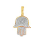 10K Yellow Gold Diamond Hamsa Hand Pendant 0.33 ctw | Unisex Spiritual Protection | Jewelry Palace