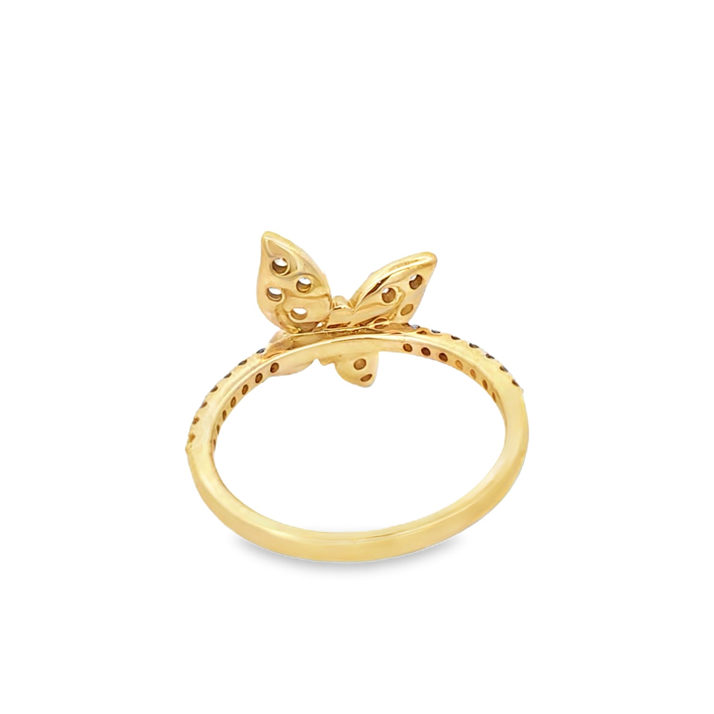 Tileted Butterfly Ring 0.40 ctw Diamond 10K Yellow Gold