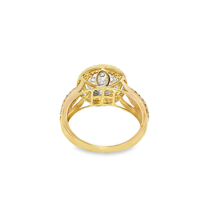 Cluster Ring 0.98 ctw Diamond 10K Yellow Gold