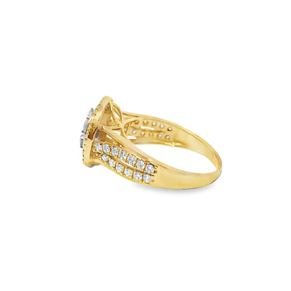 Cluster Ring 0.98 ctw Diamond 10K Yellow Gold