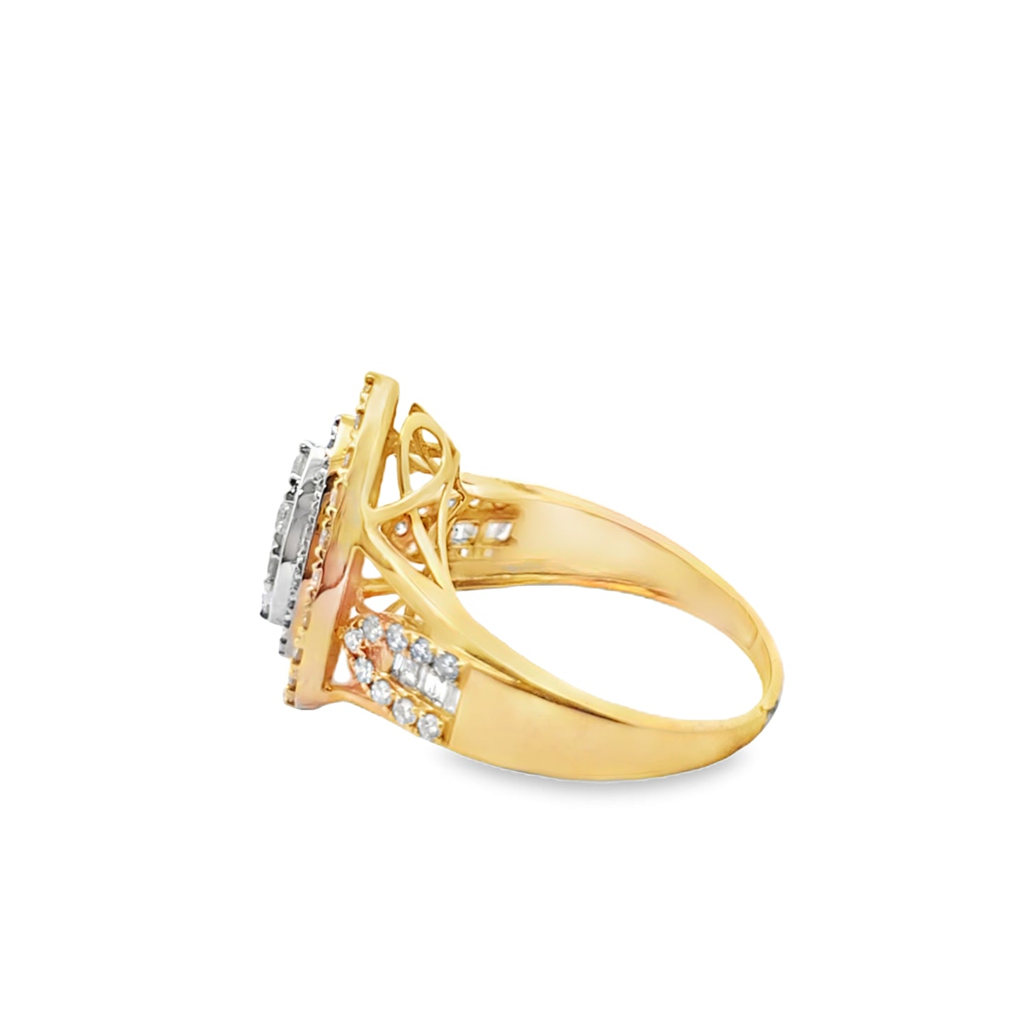 10K Yellow Gold Pear Shaped Diamond Ring 0.98 ctw