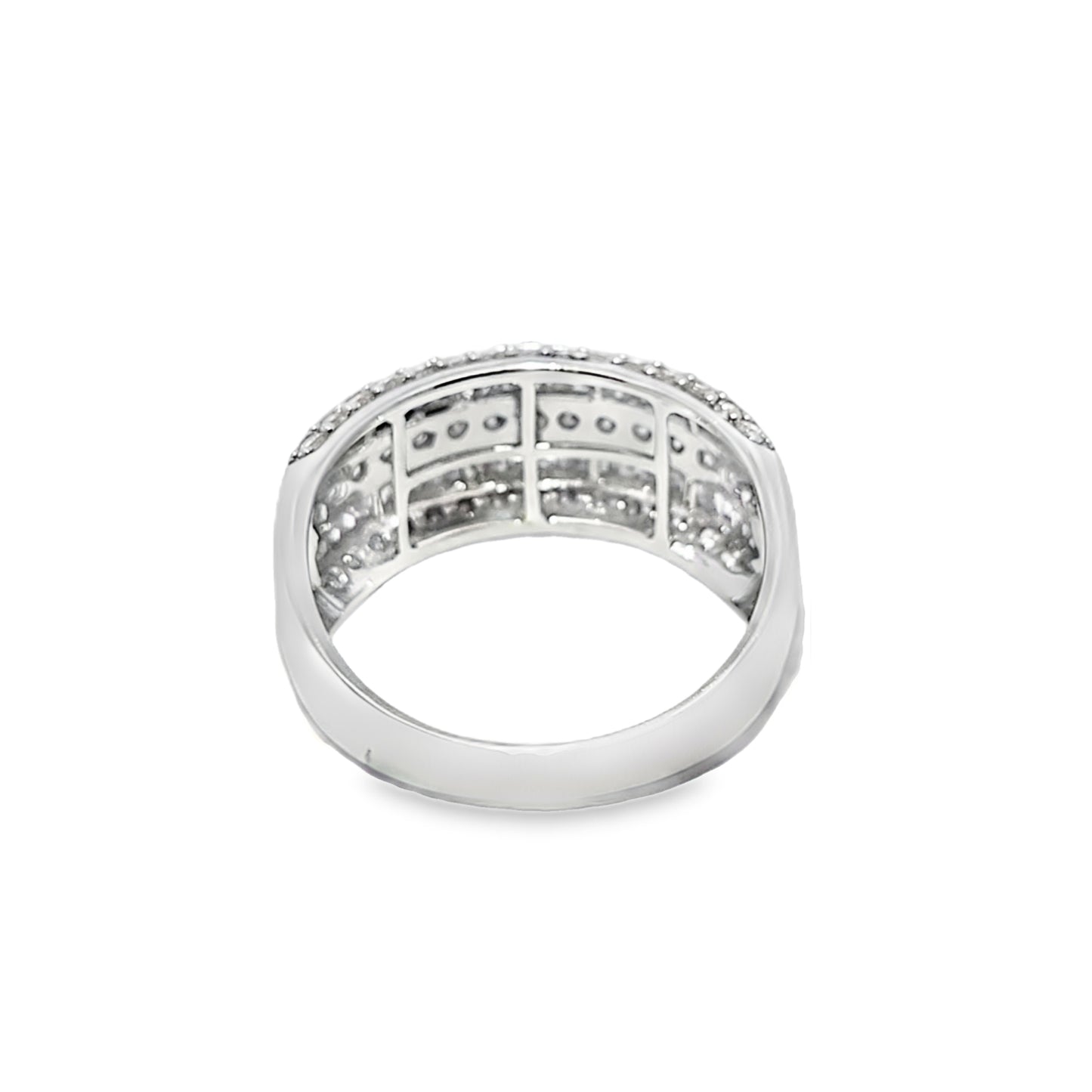 Five-Row Wedding Band Ring 1.52 ctw Diamond 10K White Gold