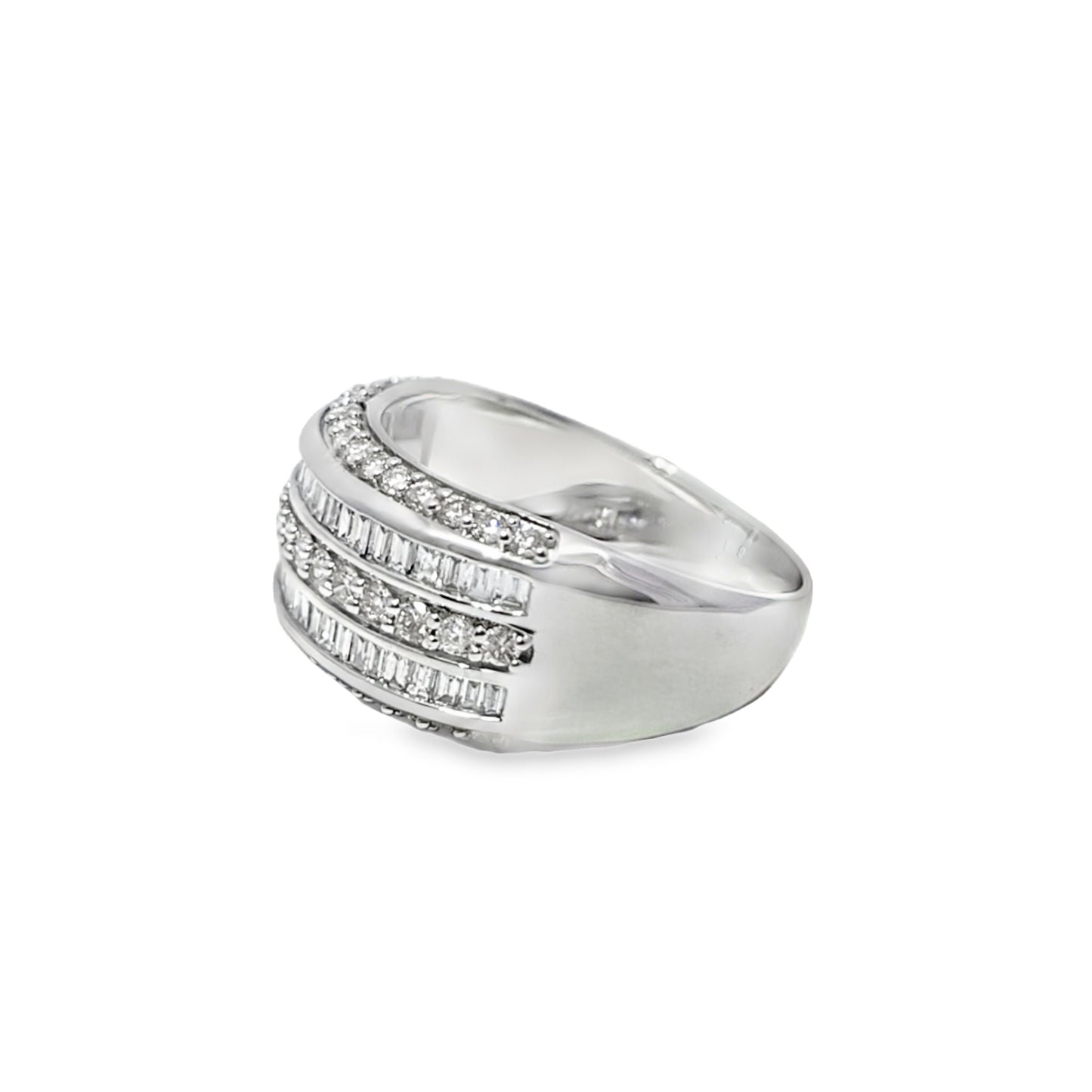 Five-Row Wedding Band Ring 1.52 ctw Diamond 10K White Gold