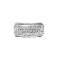 Five-Row Wedding Band Ring 1.52 ctw Diamond 10K White Gold