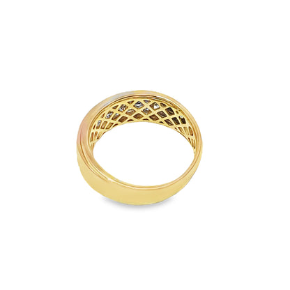 Round Cut Ring 0.90 ctw Diamond 14K Yellow Gold