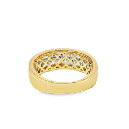 Round Cut Ring 0.90 ctw Diamond 14K Yellow Gold