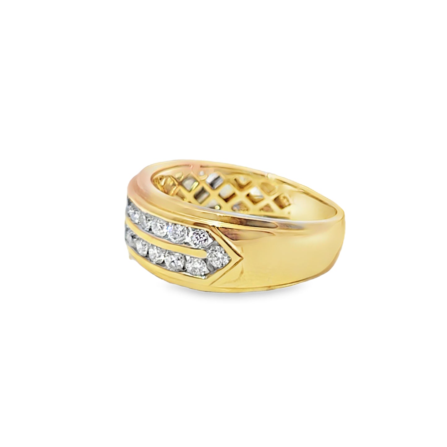 Round Cut Ring 0.90 ctw Diamond 14K Yellow Gold