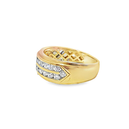 Round Cut Ring 0.90 ctw Diamond 14K Yellow Gold