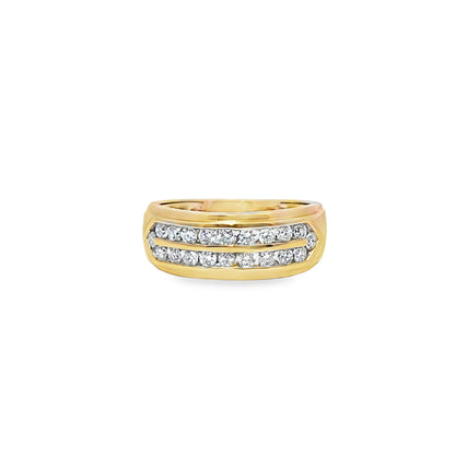 Round Cut Ring 0.90 ctw Diamond 14K Yellow Gold