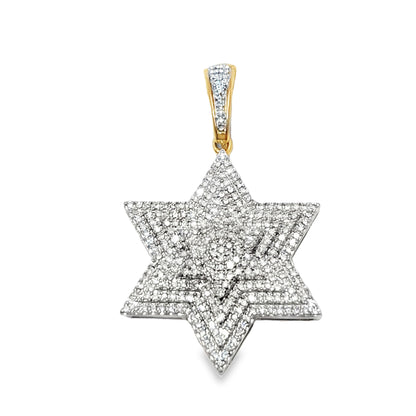 10K Yellow Gold 0.60 ctw Diamond 6 Point Star Pendant | Star of David Faith Symbol | Jewelry Palace