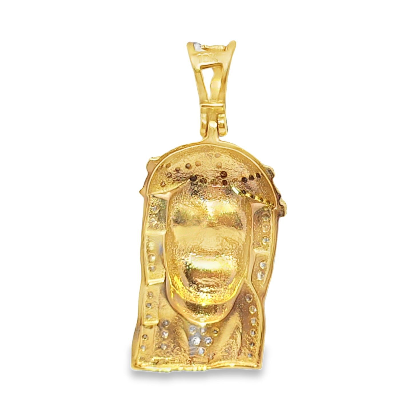 10K Yellow Gold 0.25 ctw Diamond Jesus Head Pendant | Faith & Devotion Jewelry | Jewelry Palace